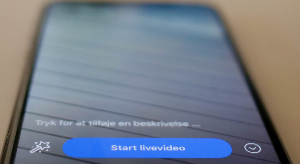 Start Facebook Live foto af mobil, med livevideo